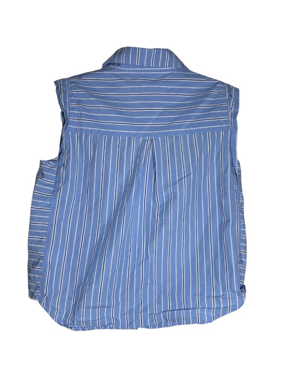 EVEREVE Ella Stripe Mix Top Sleeveless Button Front Blue and White Size Small - Picture 3 of 7